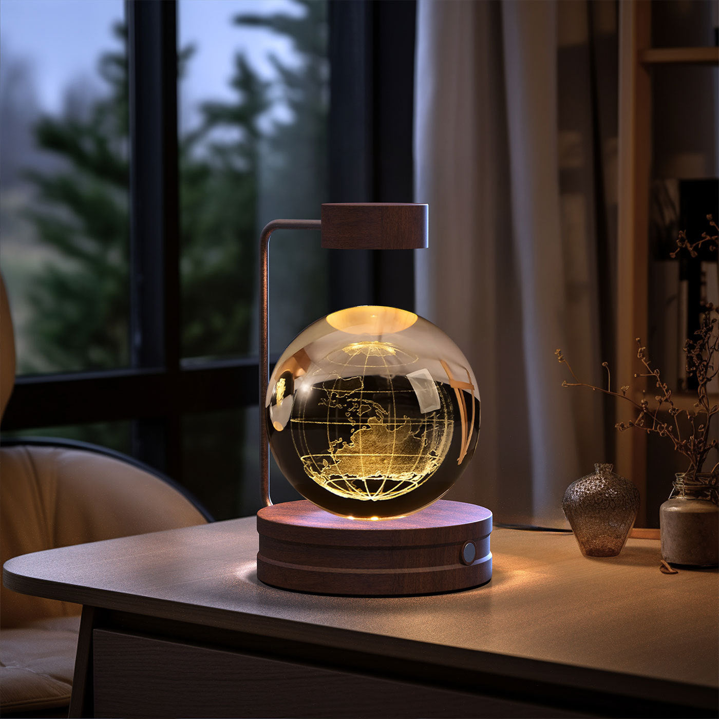 Enchanting Cosmic Dinosaur Crystal Ball Indoor Night Light USB Powered Warm Bedside Lamp Perfect Birthday Gift for a Magical Night