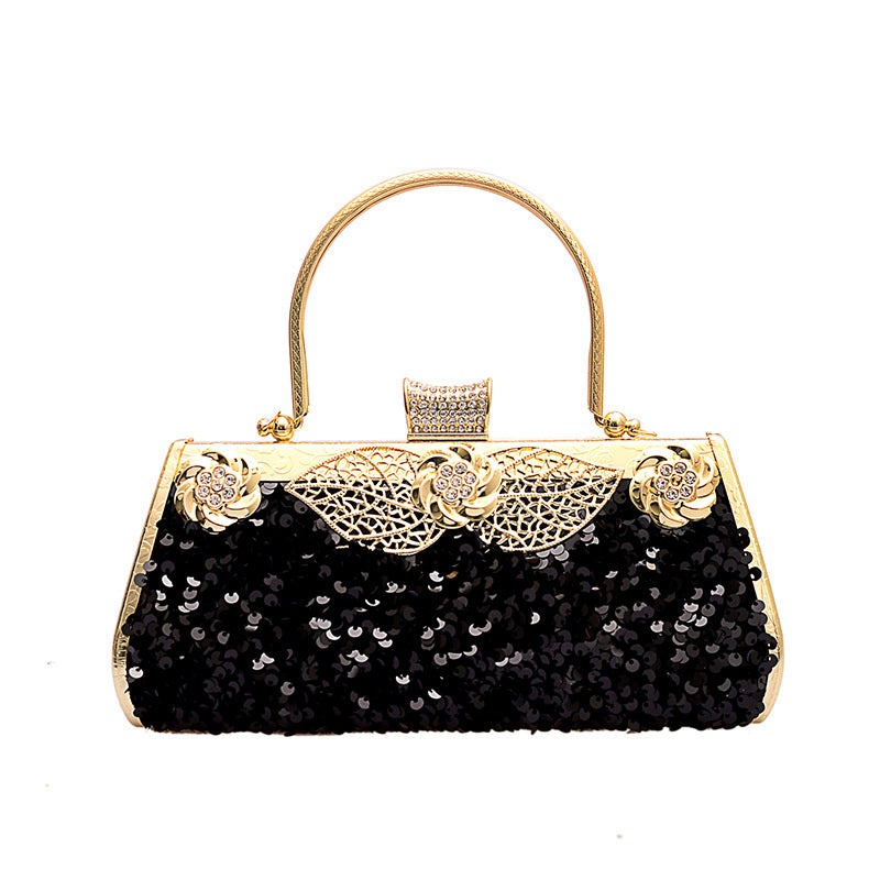 Diamond Radiance Metal Handbag with Banquet Clutch for a Glamorous Look