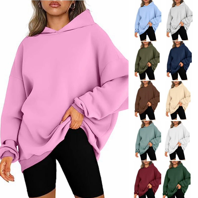 Women's Oversized Hooded Pullover: Comfortable Workout Sweatshirts