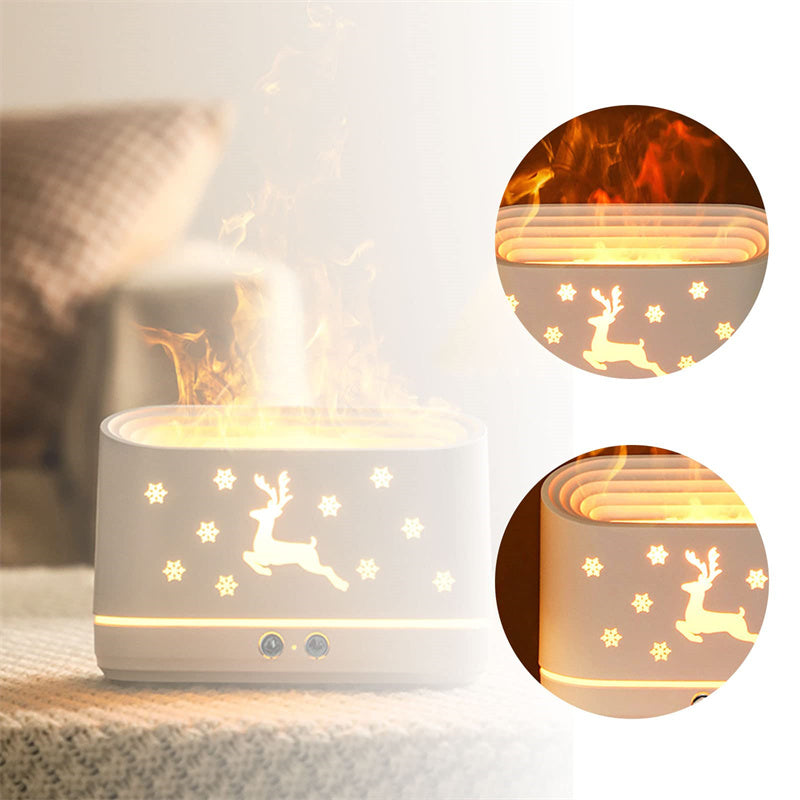 Flame Humidifier with Atmosphere Lamp for Home Decor