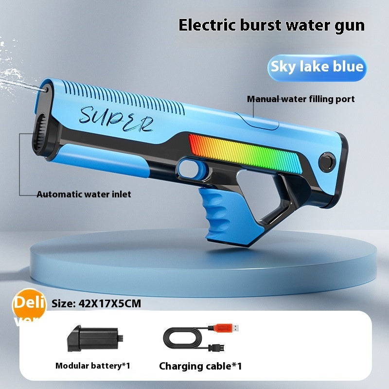 Automatic Feeding Electric Water Gun Exciting Water Toy for Children Playtime Fun