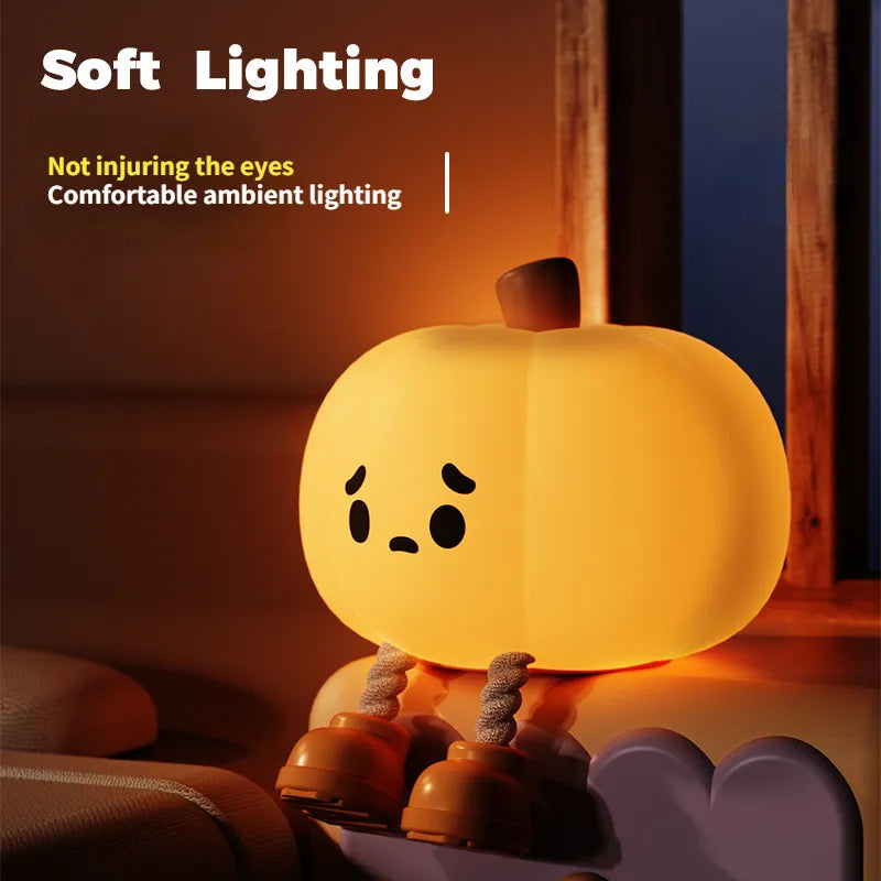 Cute Pear-Shaped Silicone Night Light - Rechargeable and Dimmable