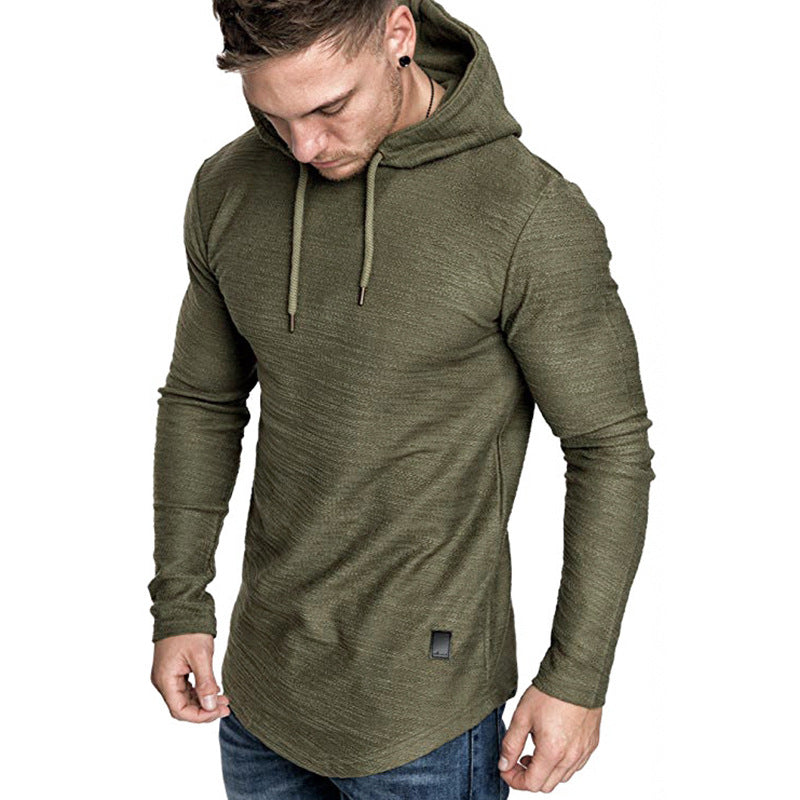 Men's Casual Hoodie Sweatshirt: Slim-Fit Long Sleeve Gym Top