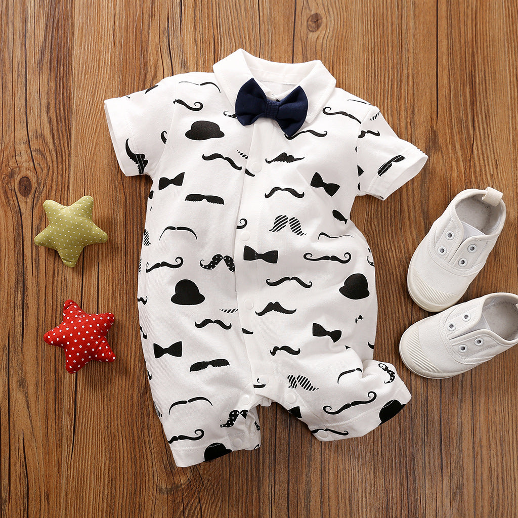 Classic Charm Long Sleeved Gentleman Romper for Baby Boys Timeless Baby Clothes with Gentlemanly Style