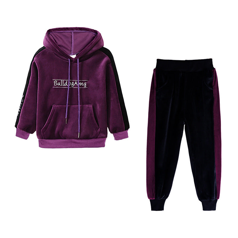 Sporty Chic Fashion Girls Long Sleeve Two Piece Sports Suit for Active Style