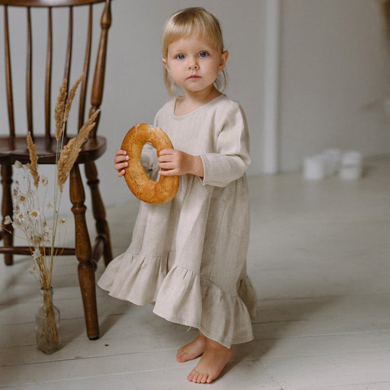 Autumn Elegance Discover New Girls Cotton Linen Dresses for a Chic Seasonal Wardrobe Upgrade