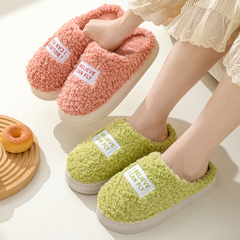 Winter Warm Thick Sole Slippers: Indoor and Outdoor Fluffy Shoes