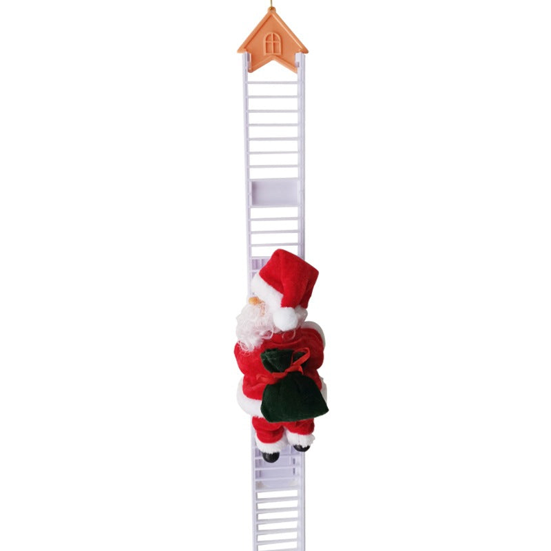 Experience the Magic Electric Santa Claus Climbing Red Ladder Doll Toy A Whimsical Addition to Your Holiday Decor