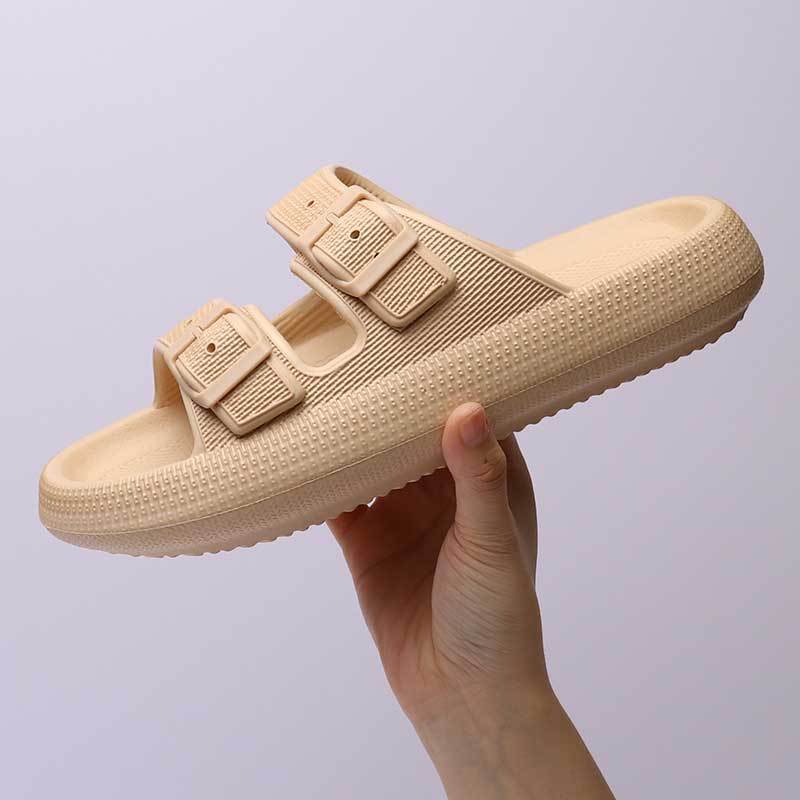 Summer Chic Women Platform Buckle Slippers for Fashionable Home and Outdoor Comfort