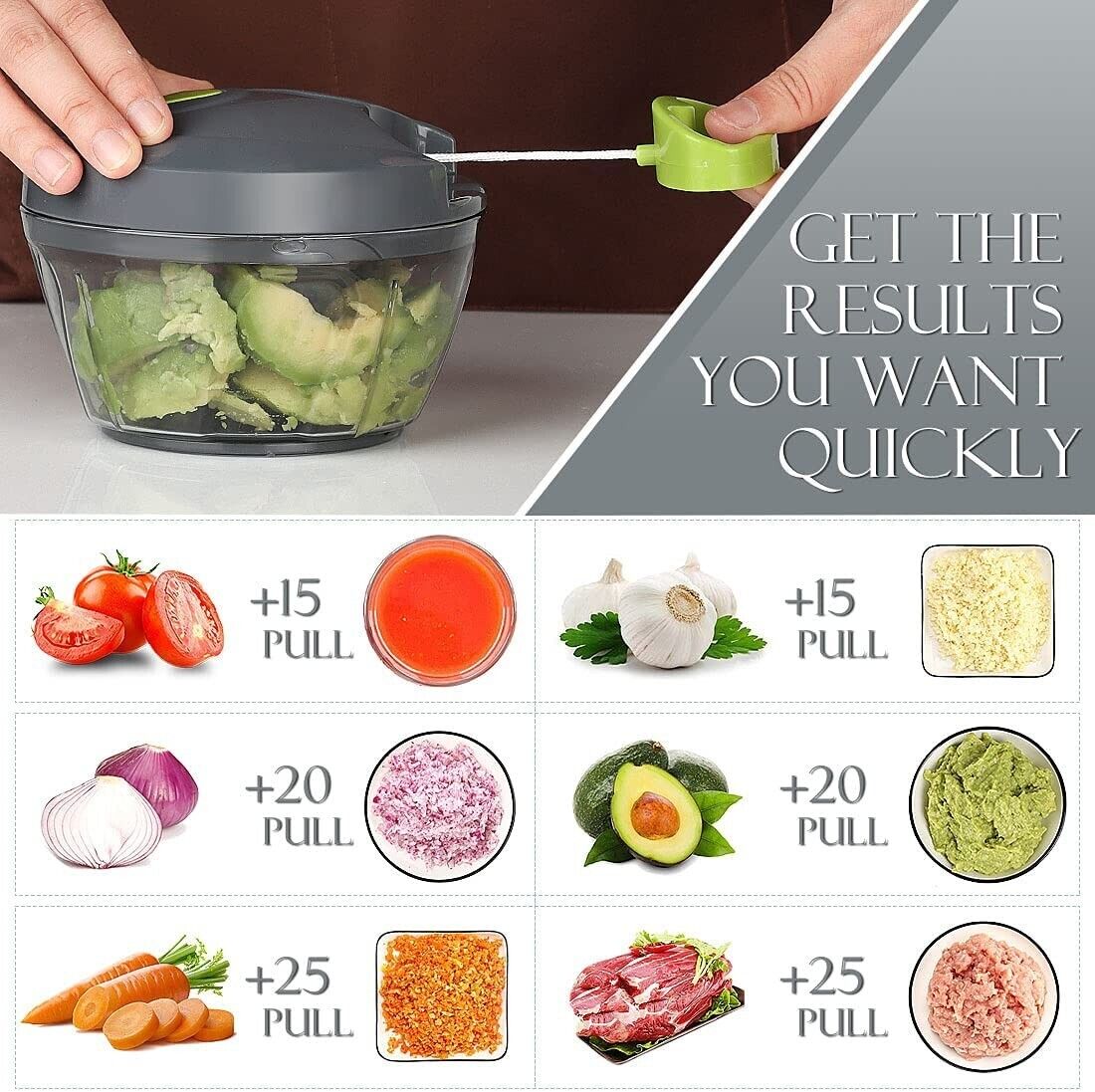 Manual Food Chopper and Vegetable Cutter: Versatile Kitchen Tool for Fruits, Nuts, and More