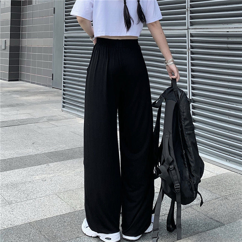 Women's Loose Hollow Butterfly Straight-Leg Ankle-Banded Pants: Fashionable Style