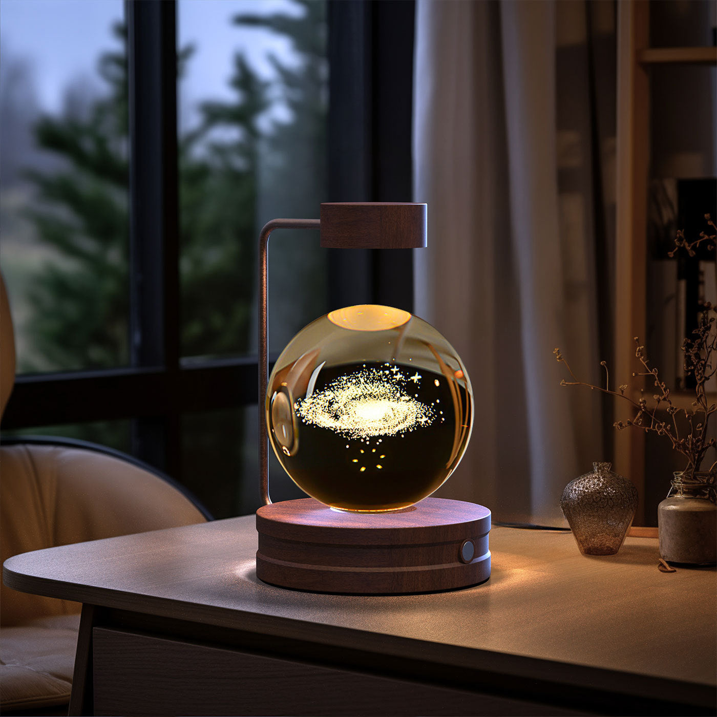 Enchanting Cosmic Dinosaur Crystal Ball Indoor Night Light USB Powered Warm Bedside Lamp Perfect Birthday Gift for a Magical Night