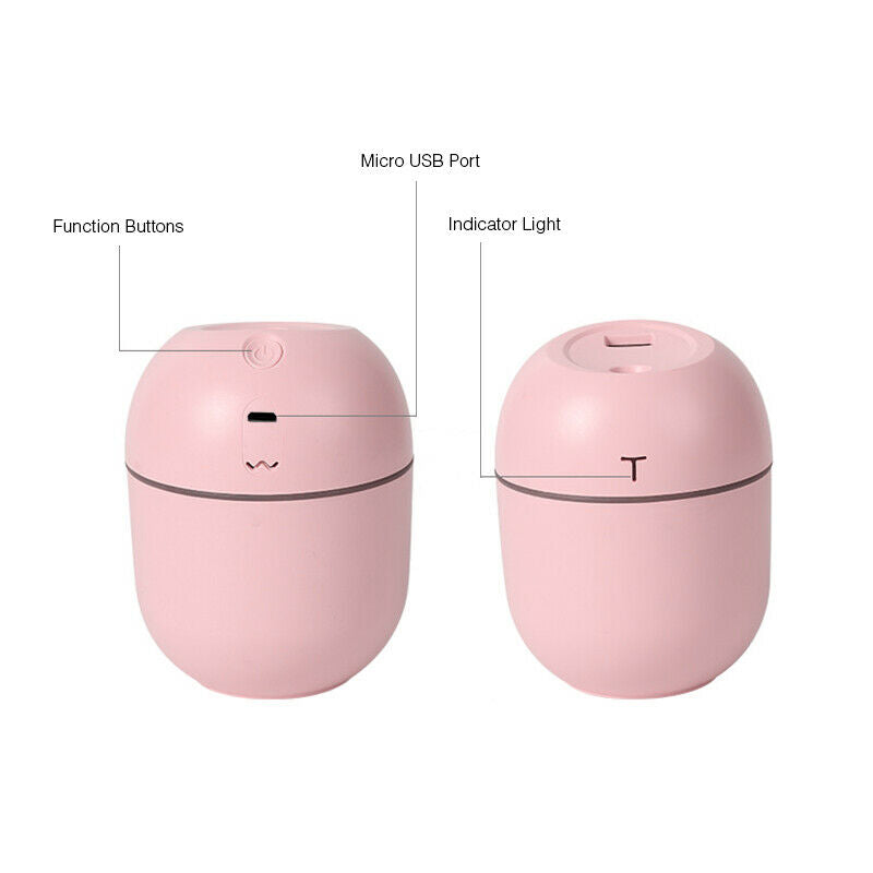 Mini USB Ultrasonic Humidifier with Essential Oil Diffusion and LED Night Light