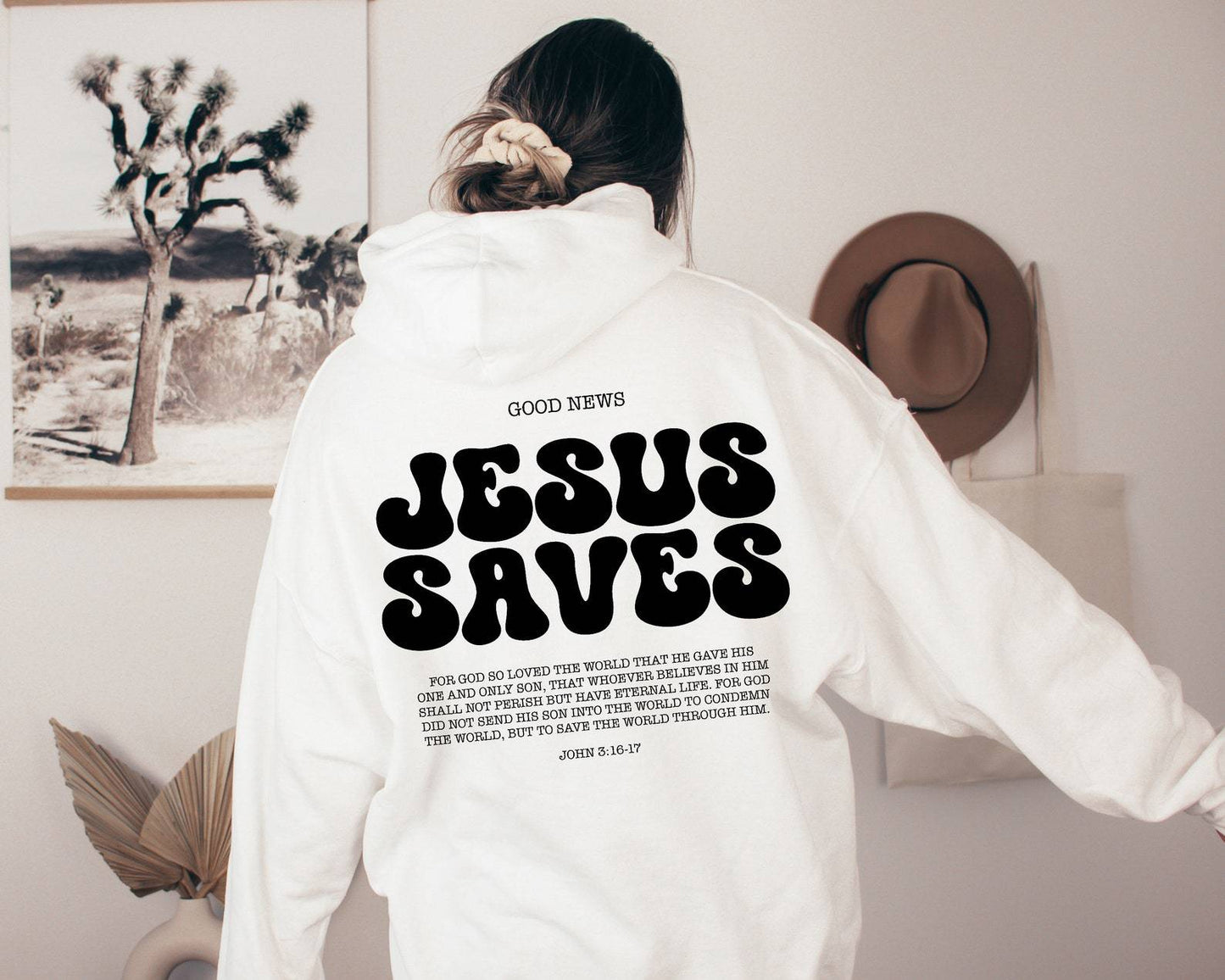 Jesus Saves Hoodie with Bible Verses: Church and Workout Wear for Women