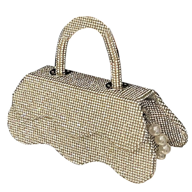 Dazzling Opulence Fashion Pearl Glitter Diamond Dinner Handbag for Exquisite Evenings