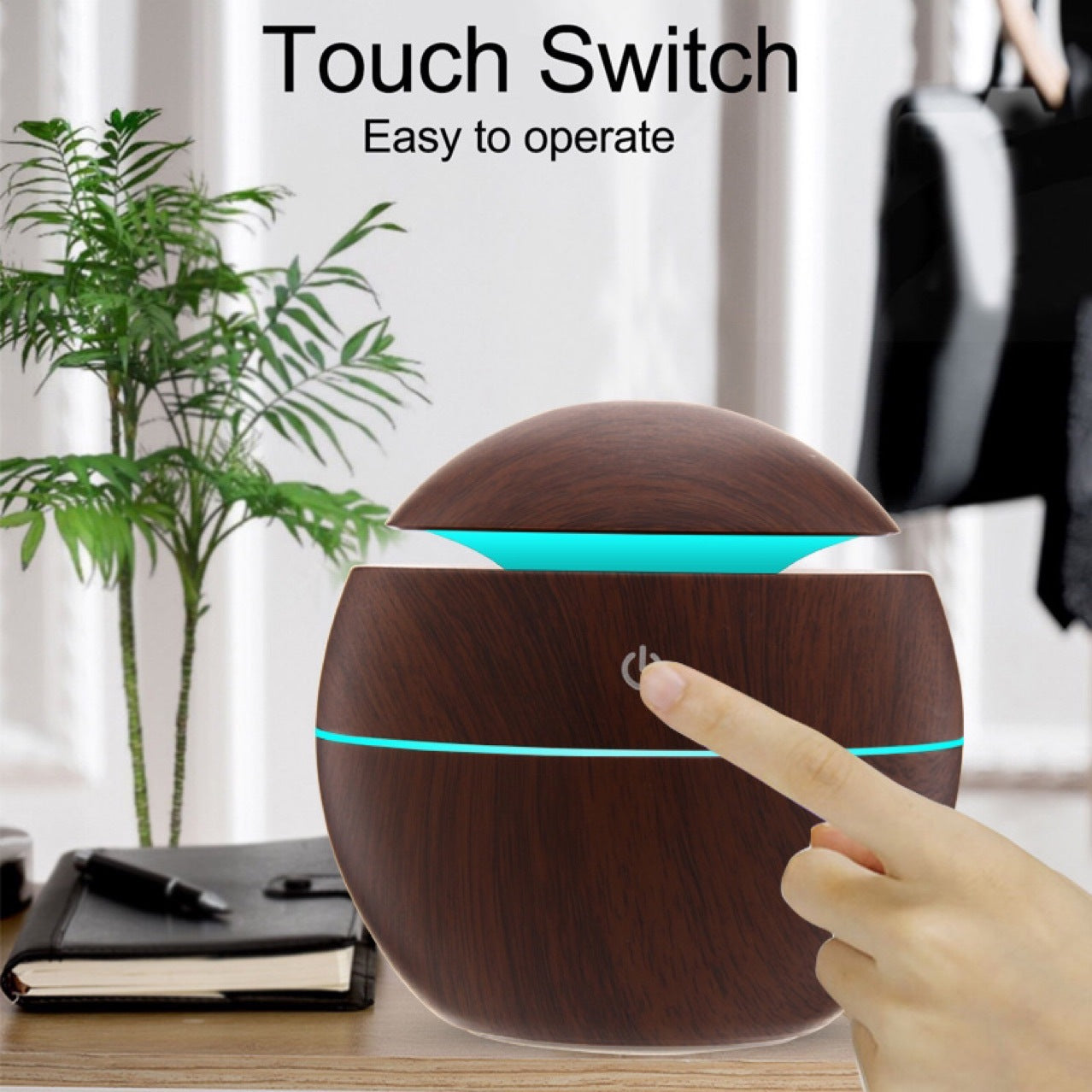 Mushroom Wood Grain Humidifier for Fresh Air Decor