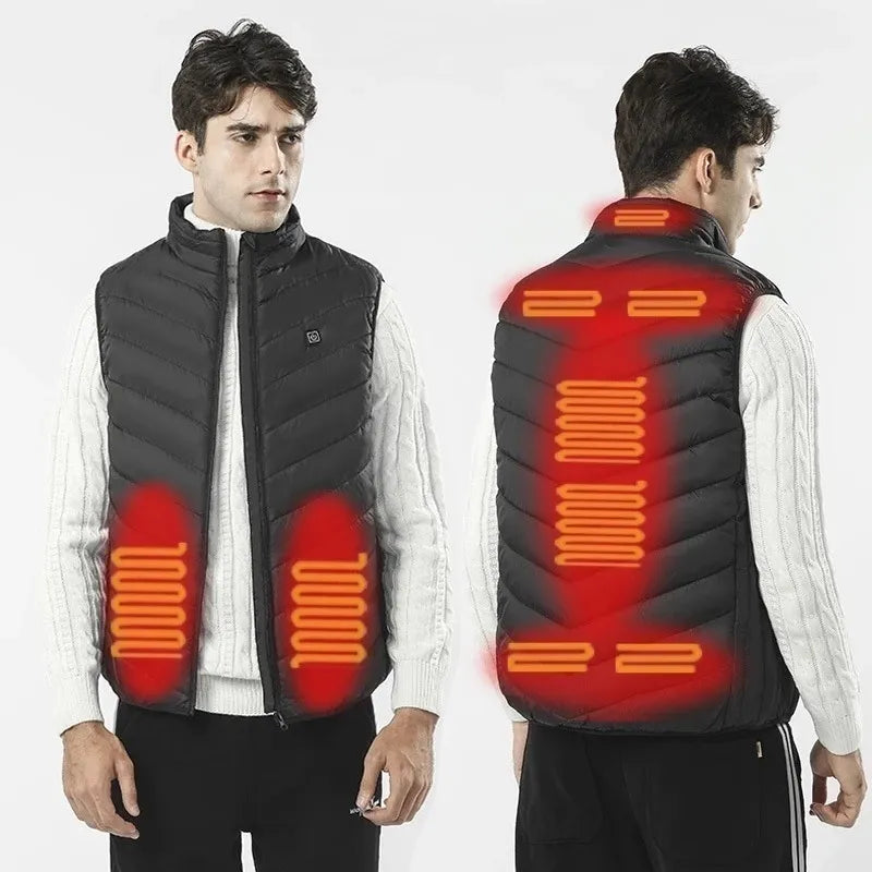 USB Heated Vest Electric Heating Jacket for Men and Women 17 Heating Zones Winter Bodywarmer