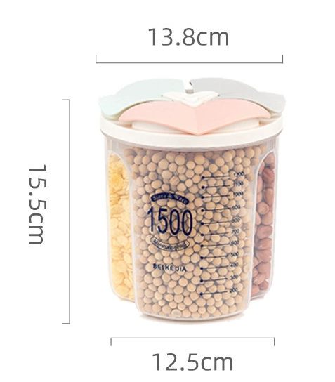 Grains Sealed Cans Plastic Compartment Storage Cans Kitchen Household