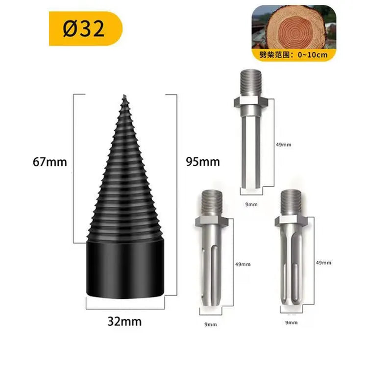 32/38/42/45/50Mm Wood Drill Bit Twist Firewood Splitting Drill Bit Wood Splitter Screw Cones Bit Square round Drill Bit for Wood