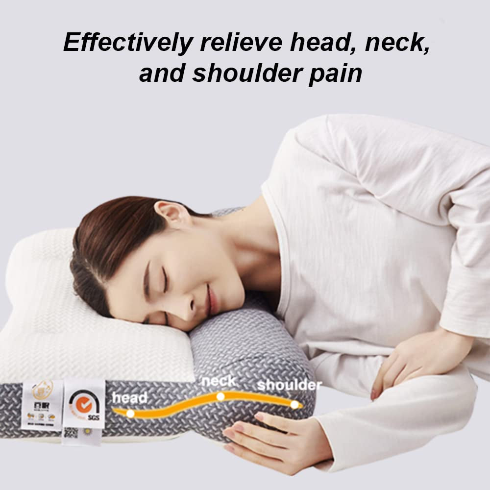 Super Ergonomic Pillow Ergonomic Neck Pillow Protect Neck Spine Orthopedic for All Sleeping Positions Cervical Contour Pillow