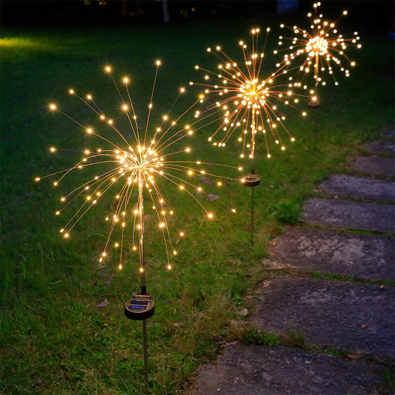 90 LED Solar Lights Outdoor Solar Garden Lights Waterproof Flash Solar String Lights Lawn Firework Lamp Garden Christmas Decor