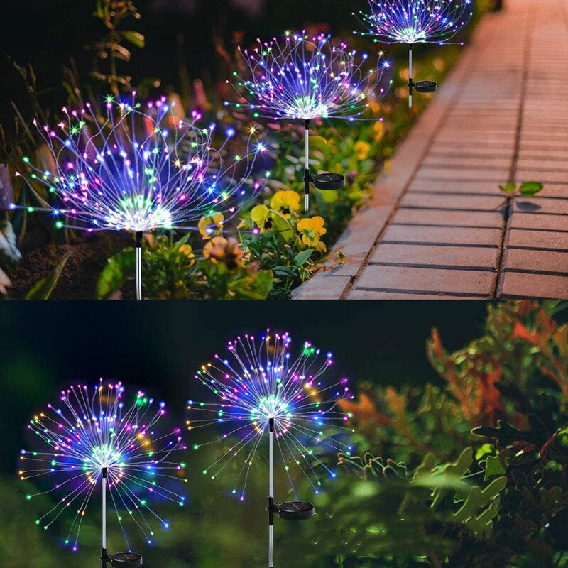 90 LED Solar Lights Outdoor Solar Garden Lights Waterproof Flash Solar String Lights Lawn Firework Lamp Garden Christmas Decor