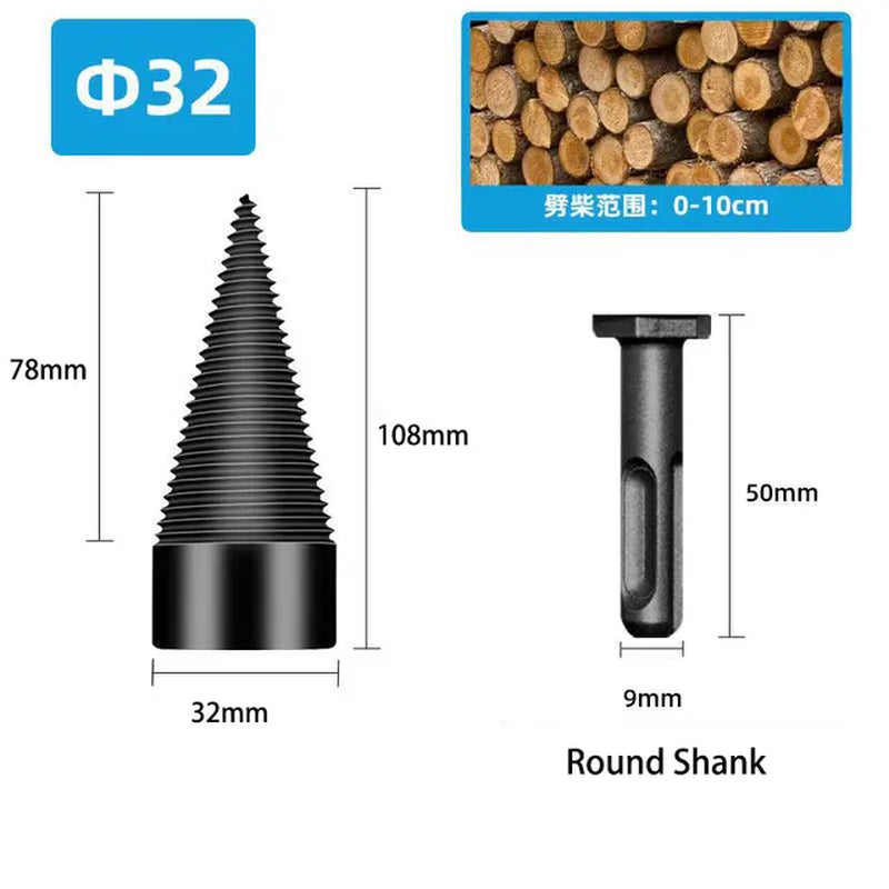 32/38/42/45/50Mm Wood Drill Bit Twist Firewood Splitting Drill Bit Wood Splitter Screw Cones Bit Square round Drill Bit for Wood