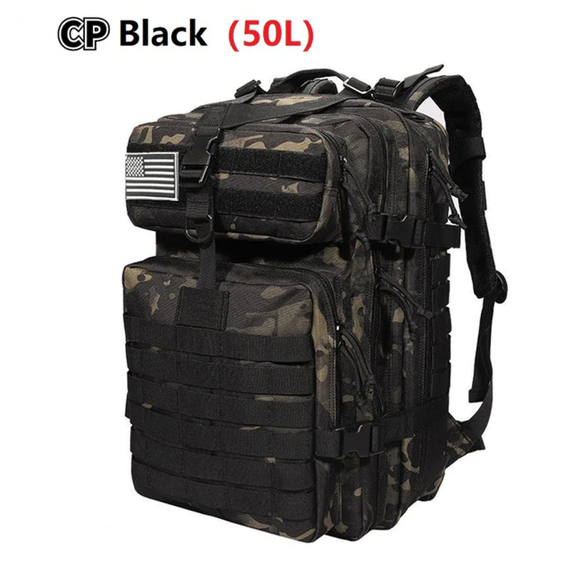 "Outdoor Military Rucksacks: Waterproof 50L 1000D Nylon Trekking Fishing Hunting Bag Backpack for Tactical Sports, Camping, and Hiking"