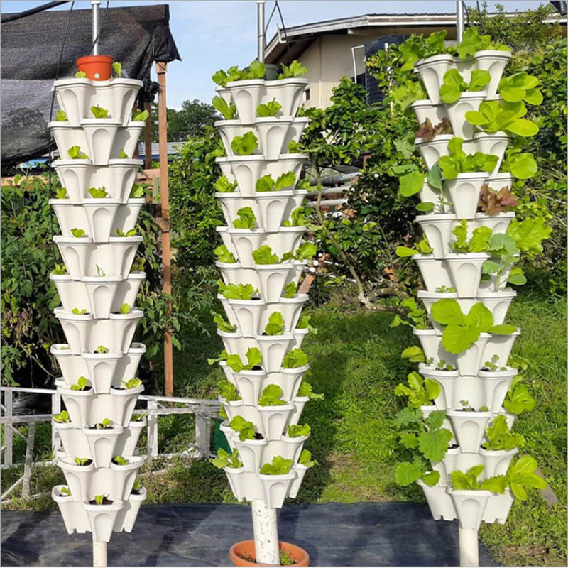 PP Three-Dimensional Flower Pot Strawberry Basin Multi-Layer Superimposed Cultivation Pot Vegetable Melon Fruit Planting Pot