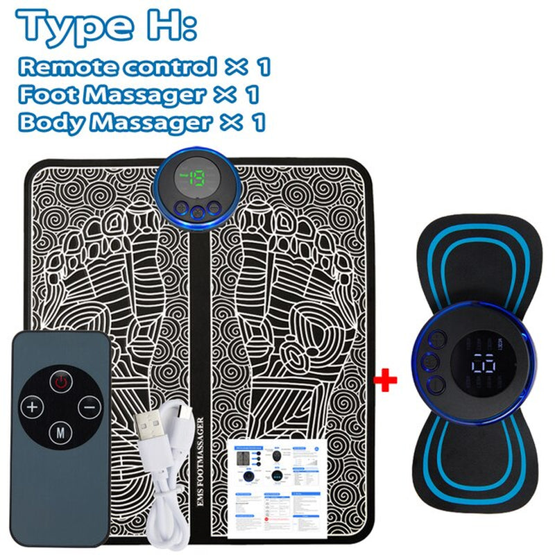 Electric EMS Foot Massager Pad Relief Pain Relax Feet Acupoints Massage Mat Shock Muscle Stimulation Improve Blood Circulation