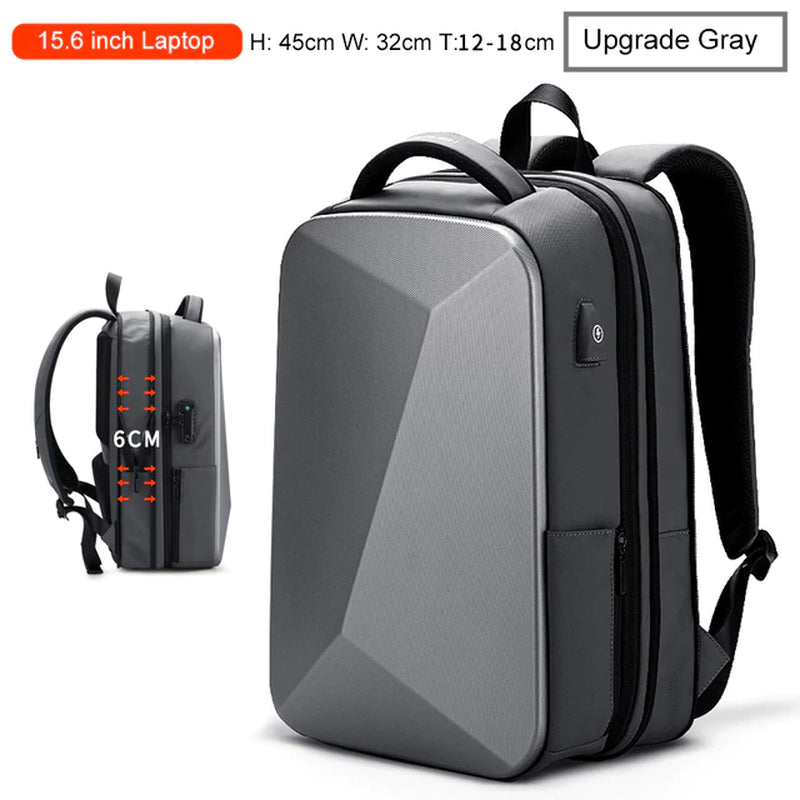 "Newly Designed Men's Business Travel Backpack with Anti-Theft and Waterproof Features, USB Charging Port, and Brand Logo"