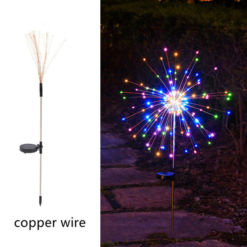 90 LED Solar Lights Outdoor Solar Garden Lights Waterproof Flash Solar String Lights Lawn Firework Lamp Garden Christmas Decor