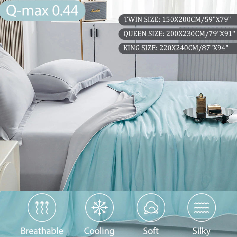 "Premium Lightweight Air Condition Comforter with Double-Sided Cooling Fabric - Ideal for Summer"