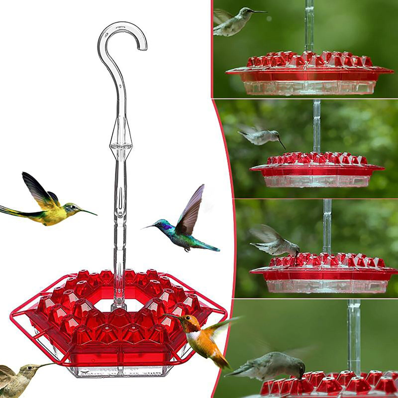 Hummingbird Feeders for Outdoor Marys Hummingbird Feeder with Perch and Built-In Ant Moat Outdoor Bird Feeder Pet Bird Supplies