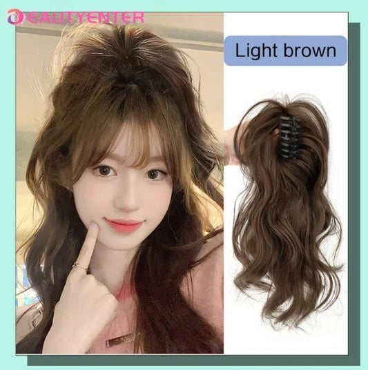 Long Hair Imitation Hair Vigor wig Lightweight Non-falling Half-tied Princess Waterfall Curly Hair High Pony Tail Wig