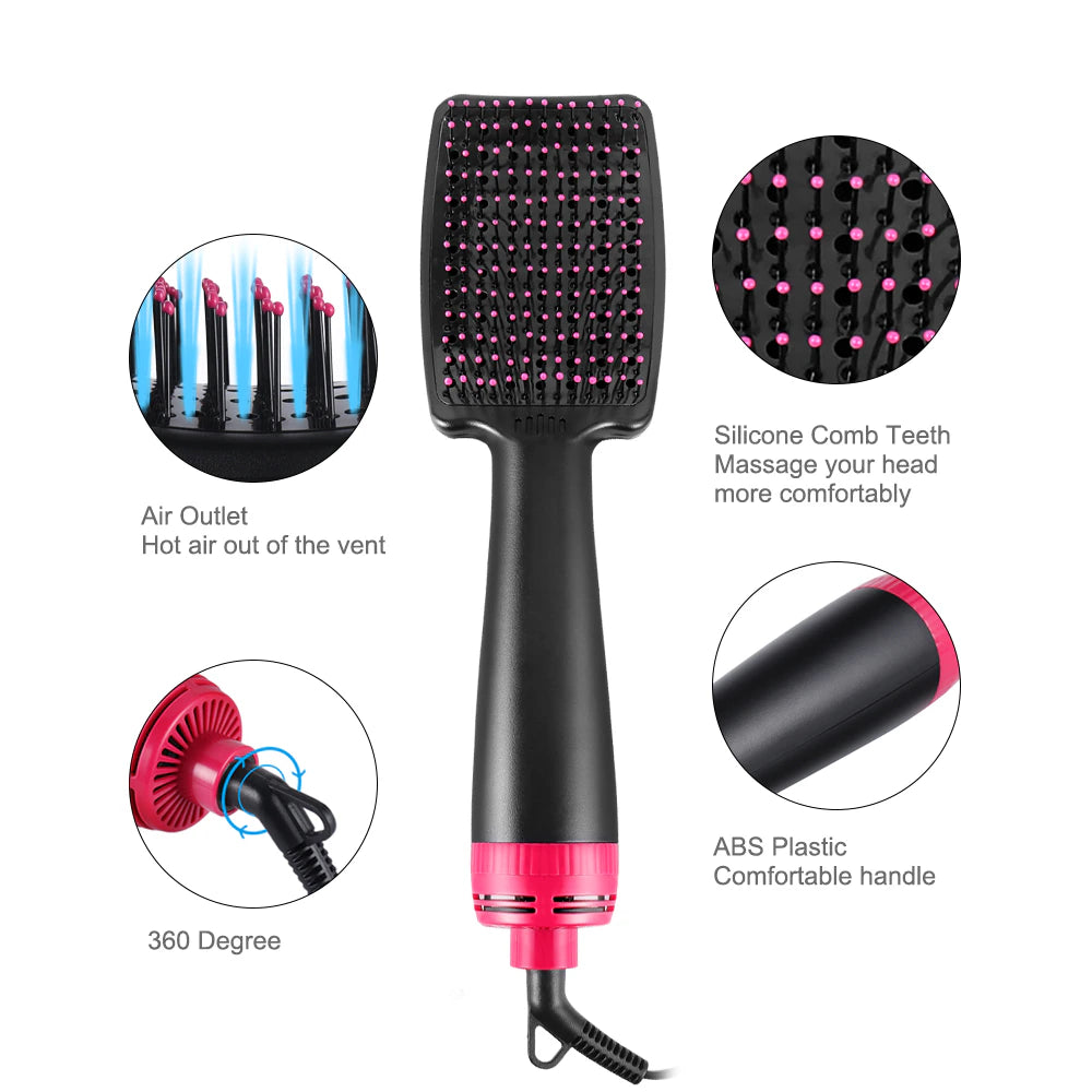 New Hair Dryer Brush Brosse Soufflante Cheveux Hairdryer Brush 2 in 1 Hair Dryer & Volumizer Salon Hot Air Comb Hot Comb Brush