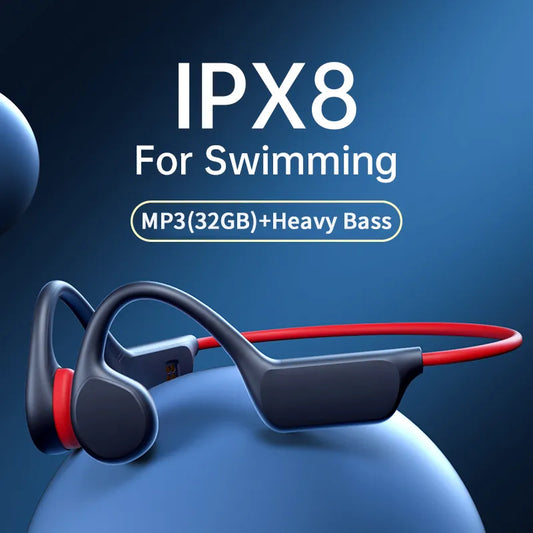 IPX8 Waterproof Bone Conduction Bluetooth Earphones for Swimming