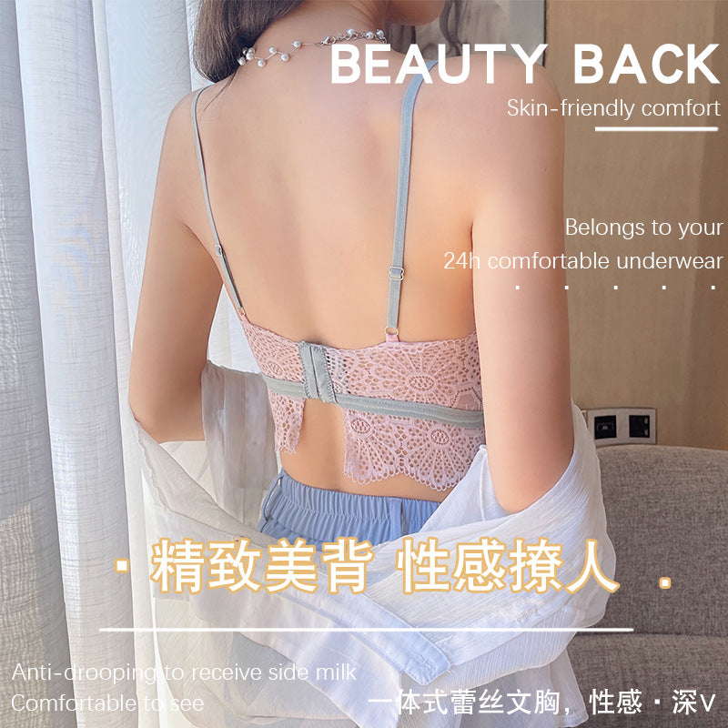 Lace Camisole Underwear Female Beauty Back Wrapped Chest Bottoming Shirt With Anti-slip Tube Top Bra Vest Summer Net Red Hot Style