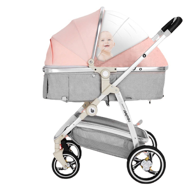 Lightweight Folding Baby Stroller: High Landscape, Sit and Lie, Two-Way Design