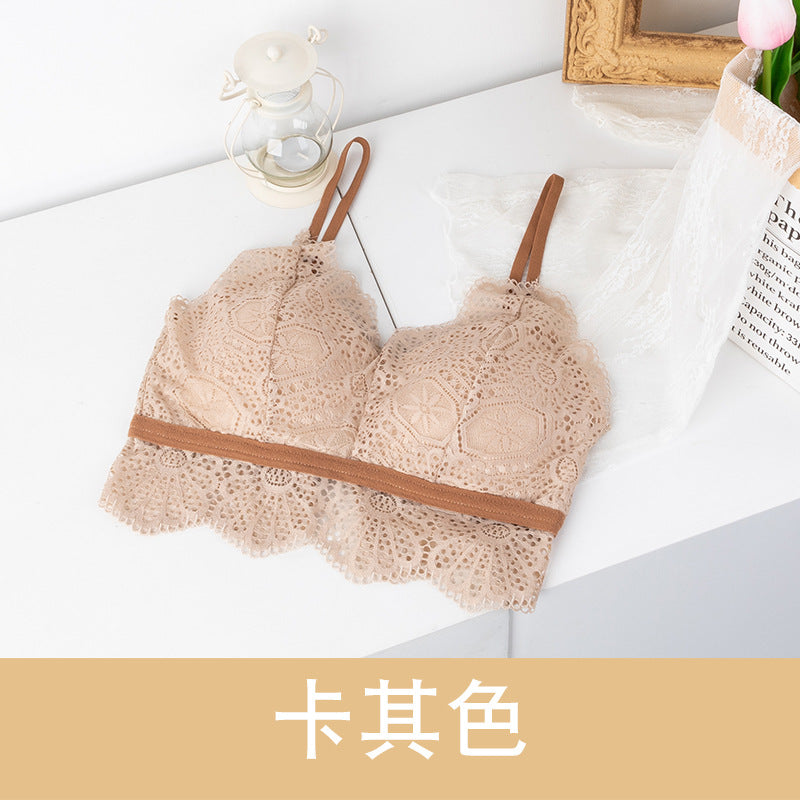 Lace Camisole Underwear Female Beauty Back Wrapped Chest Bottoming Shirt With Anti-slip Tube Top Bra Vest Summer Net Red Hot Style