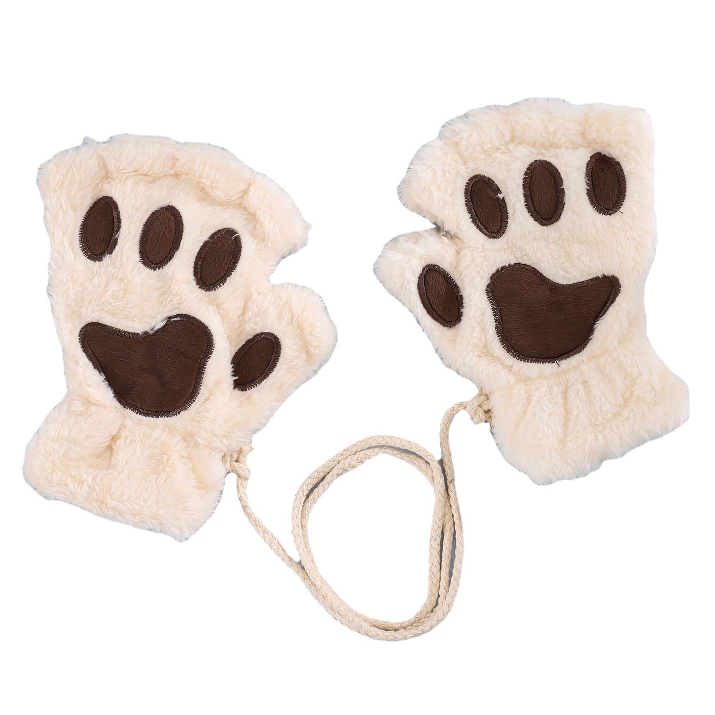 Korean Style Cat Claw Gloves - Warm and Cute Winter Fingerless Gloves for Women