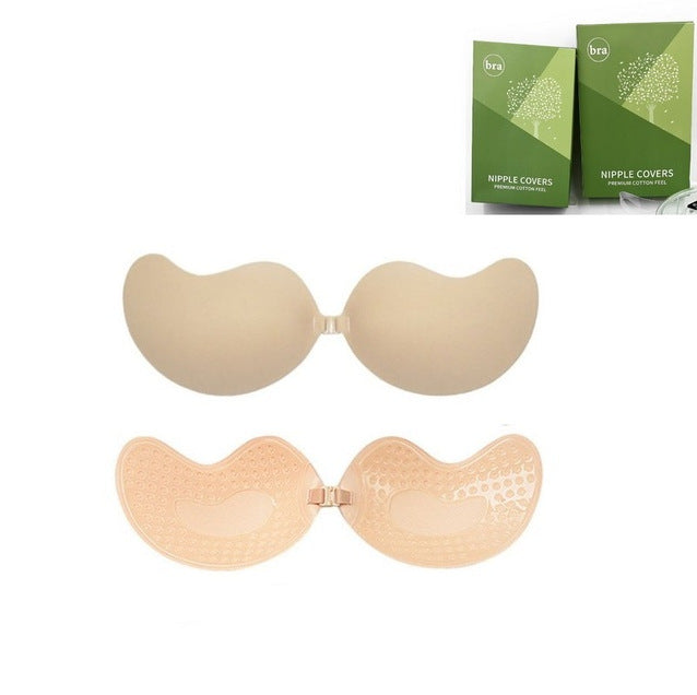 Mango Breast Paste Silicone Bra Paste Gathered Wings Mango Breathable Invisible Seamless One-piece Underwear Cross-border