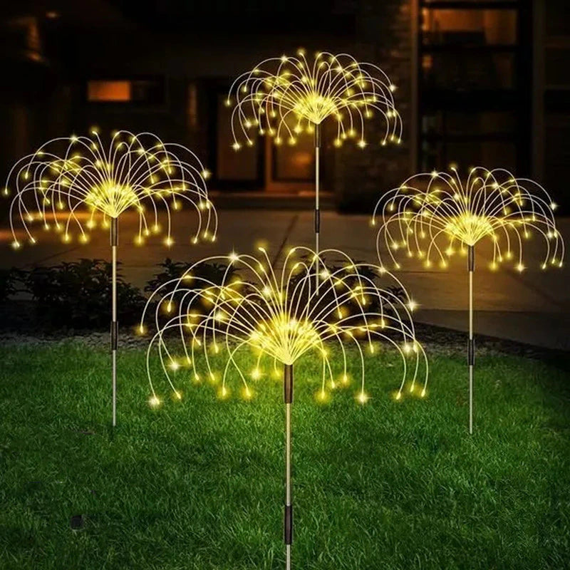 90 LED Solar Lights Outdoor Solar Garden Lights Waterproof Flash Solar String Lights Lawn Firework Lamp Garden Christmas Decor