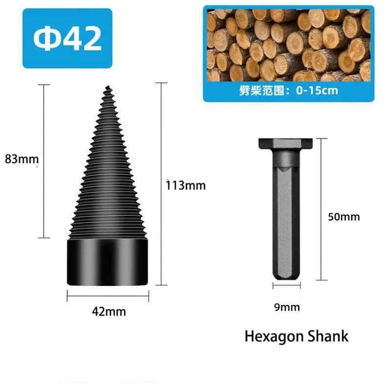 32/38/42/45/50Mm Wood Drill Bit Twist Firewood Splitting Drill Bit Wood Splitter Screw Cones Bit Square round Drill Bit for Wood