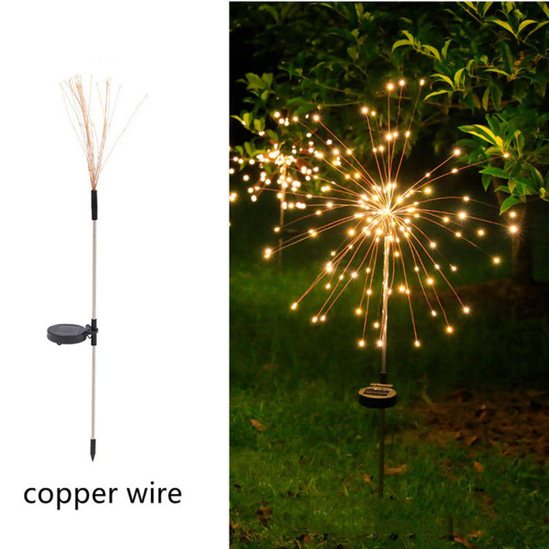 90 LED Solar Lights Outdoor Solar Garden Lights Waterproof Flash Solar String Lights Lawn Firework Lamp Garden Christmas Decor