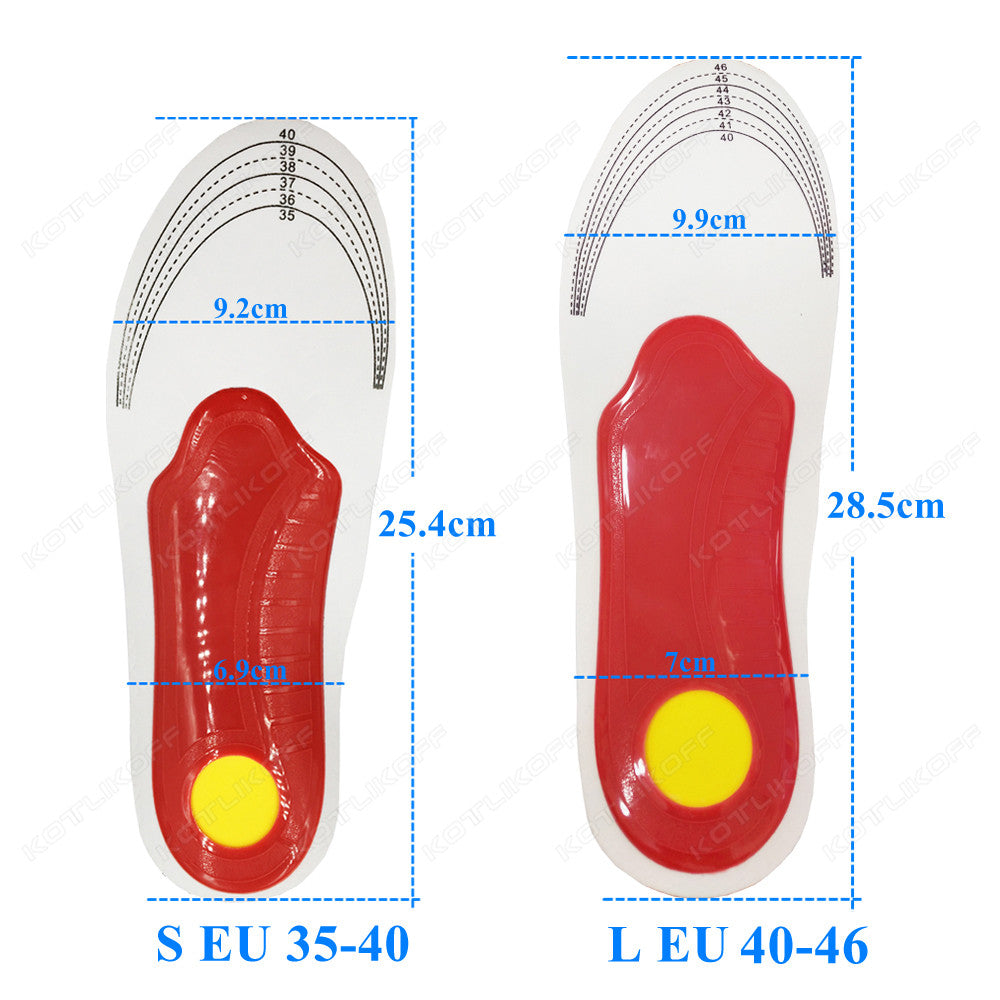 Premium Orthotic High Arch Support Insoles Gel Pad 3D Arch Support Flat Feet for Women Men Orthopedic Work Shoes Sole Foot Pain