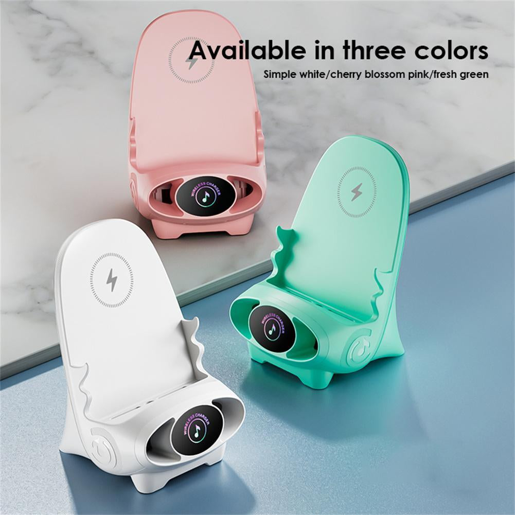 Chair Shape Mobile Phone Wireless Fast Charging Stand with Cooling Fan Unique Mini Portable Desktop Wireless Charging Holder