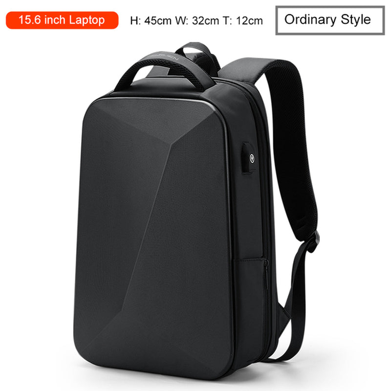 "Newly Designed Men's Business Travel Backpack with Anti-Theft and Waterproof Features, USB Charging Port, and Brand Logo"