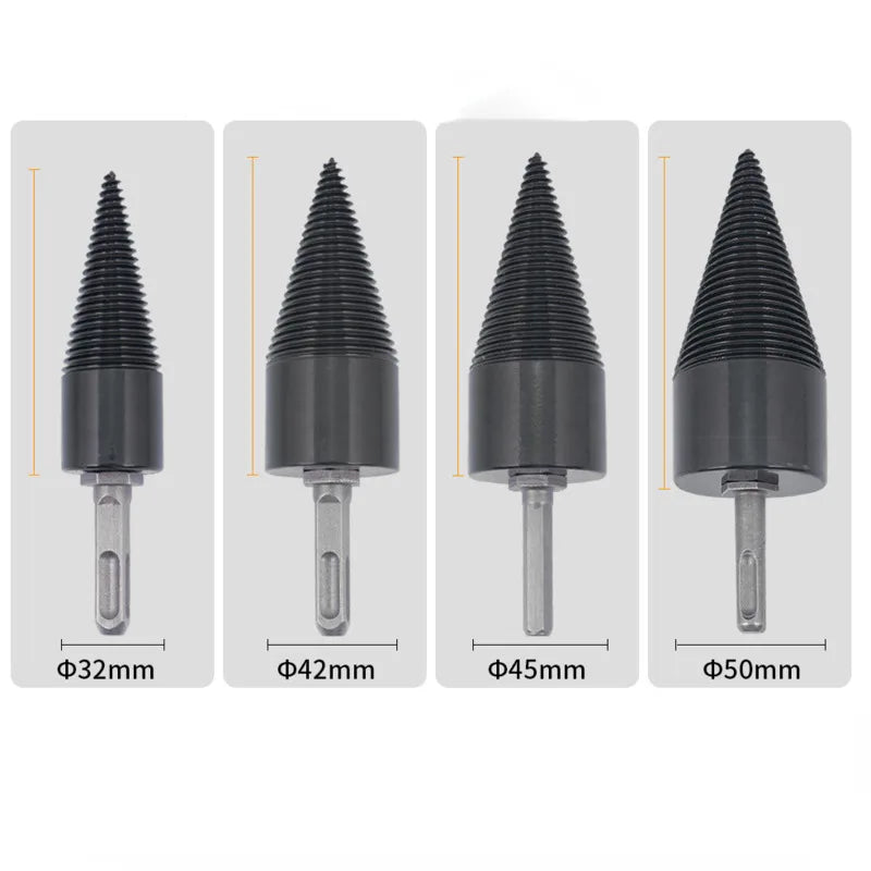 32/38/42/45/50Mm Wood Drill Bit Twist Firewood Splitting Drill Bit Wood Splitter Screw Cones Bit Square round Drill Bit for Wood